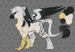Size: 2717x1906 | Tagged: safe, artist:beardie, oc, oc only, griffon, abstract background, female, solo