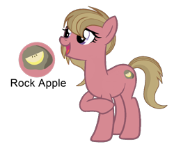 Size: 960x796 | Tagged: safe, artist:millerrachel, oc, oc only, oc:rock apple, earth pony, pony, base used, female, mare, offspring, open mouth, open smile, parent:big macintosh, parent:marble pie, parents:marblemac, simple background, smiling, transparent background