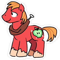 Size: 1028x1038 | Tagged: safe, artist:superkirbylover, big macintosh, earth pony, pony, g4, male, outline, simple background, solo, stallion, transparent background, white outline