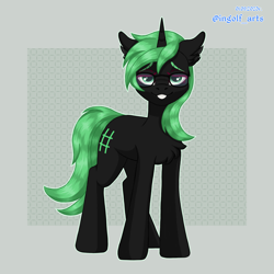 Size: 2250x2250 | Tagged: safe, artist:ingolf arts, pony, unicorn, chest fluff, cute, ear fluff, female, glasses, high res, linux, looking at you, mare, ponified, simple background, smiling, solo