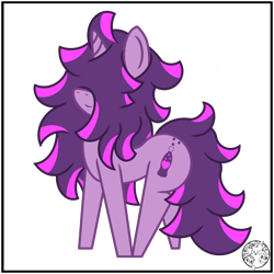 Size: 2000x2000 | Tagged: safe, artist:dice-warwick, oc, oc only, oc:fizzy fusion pop, pony, unicorn, butt freckles, covering eyes, female, freckles, hair covering face, hair over eyes, high res, highlights, long mane, long tail, mare, messy mane, simple background, solo, tail, transparent background