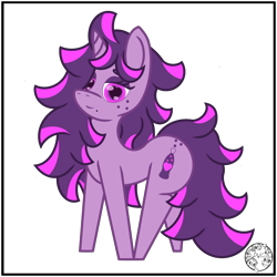 Size: 2000x2000 | Tagged: safe, artist:dice-warwick, oc, oc only, oc:fizzy fusion pop, pony, unicorn, beauty mark, butt freckles, female, freckles, heart, heart eyes, high res, highlights, long mane, long tail, mare, messy mane, simple background, solo, tail, transparent background, wingding eyes
