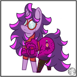 Size: 2000x2000 | Tagged: safe, artist:dice-warwick, oc, oc only, oc:fizzy fusion pop, pony, unicorn, beauty mark, boots, butt freckles, clothes, female, freckles, glasses, high res, highlights, jumpsuit, long mane, long tail, mare, messy mane, pocket, shoes, simple background, solo, sparkle-cola, tail, transparent background