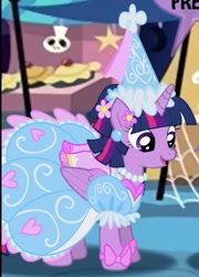 Size: 1398x1938 | Tagged: safe, artist:ponymaan, twilight sparkle, alicorn, pony, g4, bow, clothes, dress, ear piercing, flower, flower in hair, froufrou glittery lacy outfit, hat, hennin, jewelry, necklace, piercing, princess, twilight sparkle (alicorn)