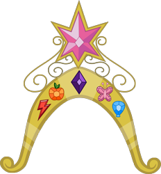 Size: 3887x4183 | Tagged: safe, artist:flashlighthouse, edit, editor:incredibubbleirishguy, editor:visigoth101, vector edit, g4, big crown thingy, element of generosity, element of honesty, element of kindness, element of laughter, element of loyalty, element of magic, elements of harmony, fused, jewelry, no pony, regalia, simple background, tiara, transparent background, twilight's crown, vector