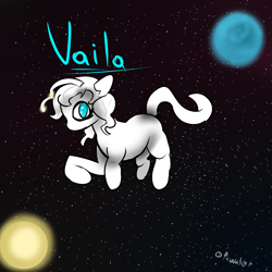 Size: 2000x2000 | Tagged: safe, artist:pawker, oc, oc:vaila, alien, alien pony, pony, high res, planet, space, stars, swamp cinema