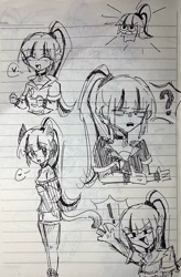 Size: 1563x2385 | Tagged: safe, artist:yue., sonata dusk, human, equestria girls, g4, lined paper, traditional art
