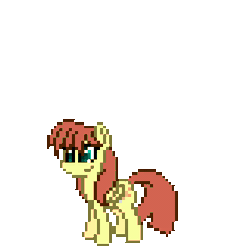 Size: 320x320 | Tagged: safe, artist:dshou, oc, oc only, oc:shooting star, pegasus, pony, animated, blinking, female, floppy ears, mare, pixel art, simple background, smiling, solo, standing, transparent background