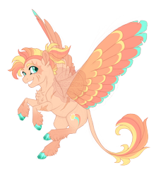 Size: 3800x4000 | Tagged: safe, artist:gigason, oc, oc only, oc:icarus, pegasus, pony, chest fluff, colored wings, colored wingtips, male, obtrusive watermark, offspring, palindrome get, parent:flash magnus, parent:sunshine smiles, simple background, solo, spread wings, stallion, transparent background, watermark, wings