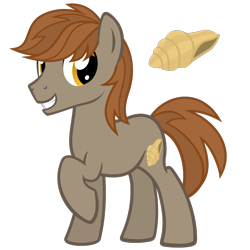 Size: 1000x1000 | Tagged: safe, artist:the smiling pony, oc, earth pony, pony, g4, .svg available, conch, cutie mark, grin, looking at you, male, raised hoof, simple background, smiling, solo, stallion, svg, transparent background, vector
