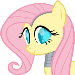 Size: 500x500 | Tagged: safe, artist:the smiling pony, fluttershy, pony, robot, robot pony, g4, .svg available, bust, flutterbot, looking at you, roboticization, simple background, smiling, solo, svg, transparent background, vector