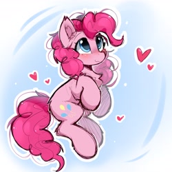 Size: 4096x4096 | Tagged: safe, artist:lunylin, pinkie pie, earth pony, pony, g4, absurd resolution, chest fluff, cute, diapinkes, ear fluff, female, heart, mare, solo