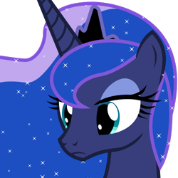 Size: 500x500 | Tagged: safe, artist:the smiling pony, princess luna, alicorn, pony, g4, .svg available, bust, frown, lidded eyes, simple background, solo, svg, transparent background, vector