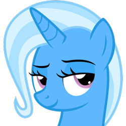 Size: 500x500 | Tagged: safe, artist:the smiling pony, trixie, pony, unicorn, g4, .svg available, bust, lidded eyes, looking at you, simple background, smug, solo, svg, transparent background, vector