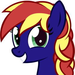 Size: 469x469 | Tagged: safe, artist:the smiling pony, oc, oc only, oc:jade spark, pony, g4, .svg available, braid, bust, grin, looking at you, simple background, smiling, solo, svg, transparent background, vector