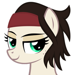 Size: 469x469 | Tagged: safe, artist:the smiling pony, oc, oc only, oc:null, pony, g4, .svg available, bust, headband, lidded eyes, looking at you, simple background, smiling, solo, svg, transparent background, vector