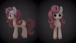 Size: 4096x2304 | Tagged: safe, pony, unicorn, 3d, 3d model