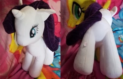 Size: 1063x680 | Tagged: safe, artist:furrysale, rarity, pony, unicorn, g4, butt, commission, female, irl, mare, photo, plot, plushie, solo, your character here