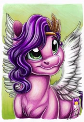 Size: 1707x2449 | Tagged: safe, artist:lupiarts, pipp petals, pegasus, pony, g5, adorapipp, cute, solo, spread wings, wings