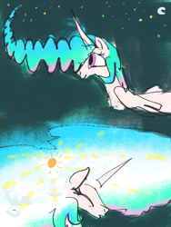 Size: 3000x4000 | Tagged: safe, artist:ja0822ck, princess celestia, alicorn, pony, g4, day, night, sky, sun