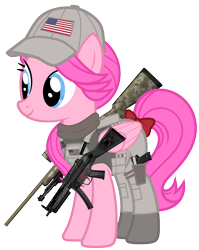 Size: 2317x2912 | Tagged: safe, artist:edy_january, artist:starryshineviolet, edit, vector edit, oc, oc only, oc:stella mccartney, pegasus, pony, g4, american flag, american sniper, angry birds, armor, body armor, boots, call of duty, call of duty: modern warfare 2, clothes, gun, handgun, hat, high res, m24, military, military pony, mp5, pistol, ponified, rifle, shoes, simple background, sniper, sniper rifle, soldier, soldier pony, solo, special forces, stella (angry birds), submachinegun, tactical, tactical pony, tactical vest, tank top, task forces 141, transparent background, united states, usp, usp45, vector, vest, weapon