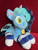 Size: 721x961 | Tagged: safe, artist:lnzz, misty brightdawn, pony, unicorn, g5, clothes, commission, customized toy, female, green eyes, irl, jewelry, mare, necklace, photo, plushie, pony plushie, slit pupils, socks, solo, striped socks, toy