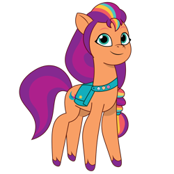 Size: 1200x1200 | Tagged: safe, artist:prixy05, sunny starscout, earth pony, pony, g5, my little pony: tell your tale, bag, cute, female, i can't believe it's not hasbro studios, looking at you, mane stripe sunny, mare, saddle bag, simple background, smiling, smiling at you, solo, sunnybetes, transparent background, unshorn fetlocks, vector