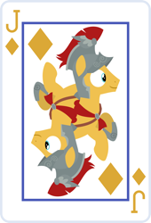 Size: 2000x2936 | Tagged: safe, artist:parclytaxel, flash magnus, pegasus, pony, series:parcly's pony pattern playing cards, g4, armor, high res, jack of diamonds, lineless, male, playing card, rotational symmetry, smiling, solo, stallion, vector