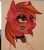 Size: 3066x3484 | Tagged: safe, artist:tendocake, big macintosh, earth pony, pony, g4, black lipstick, bridge piercing, bust, chest fluff, choker, ear fluff, eyeshadow, femboy, high res, lipstick, makeup, male, marker drawing, markers, photo, piercing, solo, stallion, tongue piercing, traditional art