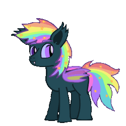 Size: 320x320 | Tagged: safe, artist:sp3ctrum-ii, oc, oc only, oc:prism star, bat pony, pony, animated, commission, eeee, gif, simple background, solo, transparent background