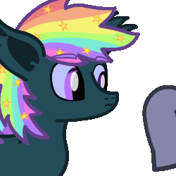 Size: 250x250 | Tagged: safe, artist:sp3ctrum-ii, oc, oc:prism star, bat pony, pony, animated, boop, commission, gif, simple background, solo, transparent background