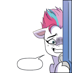 Size: 713x720 | Tagged: safe, edit, idw, zipp storm, pegasus, pony, g5, spoiler:g5comic16, door, meme, meme template, nervous, simple background, solo, template, transparent background