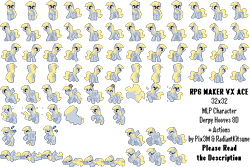 Size: 384x256 | Tagged: safe, artist:dshou, artist:pix3m, derpy hooves, pegasus, pony, g4, ^^, balancing, boop, butt bump, butt smash, carrying, eyes closed, female, flapping, flying, food, mare, muffin, on head, pixel art, pose, rpg maker, rpg maker vx ace, simple background, sleeping, sprite, sprite sheet, sweat, sweatdrops, transparent background, walking