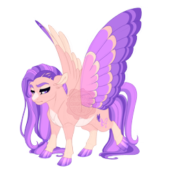 Size: 4200x4200 | Tagged: safe, artist:gigason, oc, oc only, oc:butterfly effect, pegasus, pony, colored wings, female, magical lesbian spawn, mare, multicolored wings, obtrusive watermark, offspring, parent:fluttershy, parent:starlight glimmer, parents:glimmershy, simple background, solo, transparent background, watermark, wings