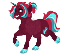Size: 3600x2700 | Tagged: safe, artist:gigason, oc, oc only, oc:flicker flame, pony, unicorn, ;d, cloven hooves, colored hooves, gradient hooves, grin, high res, hoof polish, horn, lidded eyes, male, obtrusive watermark, offspring, one eye closed, open mouth, open smile, parent:flash magnus, parent:starlight glimmer, ponytail, raised hoof, simple background, smiling, solo, stallion, striped horn, teal eyes, transparent background, unicorn oc, watermark, wings