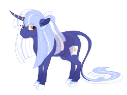 Size: 3600x2700 | Tagged: safe, artist:gigason, oc, oc only, oc:blind bet, pony, unicorn, cloven hooves, colored hooves, curved horn, female, golden eyes, gradient legs, high res, hoof polish, horn, leonine tail, looking at you, mare, nervous, obtrusive watermark, offspring, parent:pokey pierce, parent:twilight sparkle, parents:pokeylight, ponytail, simple background, solo, standing, striped horn, tail, transparent background, unicorn oc, watermark, yellow eyes