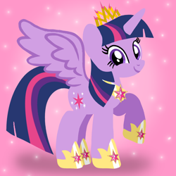 Size: 1400x1400 | Tagged: safe, artist:mlplary6, twilight sparkle, alicorn, pony, g4, crown, cute, female, jewelry, looking at you, mare, regalia, smiling, smiling at you, twiabetes, twilight sparkle (alicorn)