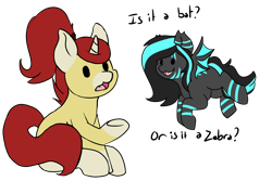 Size: 3000x2000 | Tagged: safe, artist:noxi1_48, oc, oc only, oc:glitch, oc:treble pen, bat pony, pony, unicorn, daily dose of friends, duo, female, high res, mare, open mouth, open smile, simple background, sitting, smiling, transparent background