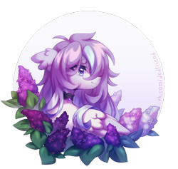 Size: 4575x4346 | Tagged: safe, artist:dedfriend, oc, oc only, oc:butterfly effect, pegasus, pony, choker, flower, simple background, solo, transparent background