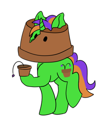 Size: 1756x2033 | Tagged: safe, artist:noxi1_48, oc, pony, unicorn, daily dose of friends, plant pot, simple background, solo, transparent background