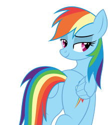 Size: 4018x4658 | Tagged: safe, artist:mlptmntfan2000, rainbow dash, pegasus, pony, g4, butt, butt touch, female, flank, hoof on butt, lidded eyes, plot, rainbutt dash, sexy, simple background, smiling, solo, transparent background