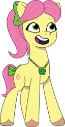 Size: 432x843 | Tagged: safe, artist:prixy05, posey bloom, earth pony, pony, g5, my little pony: tell your tale, bean mouth, bow, hair bow, simple background, solo, tail, tail bow, transparent background, vector