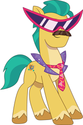 Size: 871x1304 | Tagged: safe, alternate version, artist:prixy05, hitch trailblazer, earth pony, pony, g5, my little pony: tell your tale, clothes, costume, facial hair, male, moustache, necktie, nightmare night costume, simple background, solo, stallion, transparent background, vector