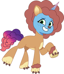 Size: 1096x1256 | Tagged: safe, alternate version, artist:prixy05, misty brightdawn, pony, unicorn, g5, my little pony: tell your tale, clothes, costume, lion costume, nightmare night costume, rebirth misty, simple background, solo, transparent background, vector