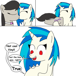 Size: 1024x1024 | Tagged: safe, artist:girlsvoreboys, dj pon-3, octavia melody, vinyl scratch, pony, unicorn, g4, comic, duo, eaten alive, female, kiss on the lips, kissing, lesbian, mare, ship:scratchtavia, shipping, simple background, transparent background, vinyl pred, vore