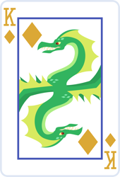 Size: 2000x2936 | Tagged: safe, artist:parclytaxel, flare (character), greenblight, dragon, series:parcly's pony pattern playing cards, g4, female, high res, king of diamonds, lineless, playing card, rotational symmetry, solo, vector