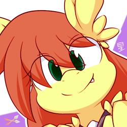 Size: 500x500 | Tagged: safe, artist:dshou, oc, oc only, oc:shooting star, hybrid, original species, pegasus, anthro, bust, fangs, looking at you, portrait, simple background, solo