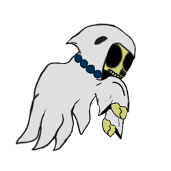 Size: 441x441 | Tagged: safe, artist:twiny dust, ghost, undead, beads, cloak, clothes, final fantasy, final fantasy i, hood, jewelry, necklace, simple background, skull, solo, transparent background