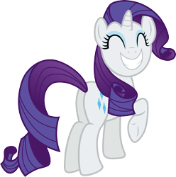 Size: 3000x3026 | Tagged: safe, artist:cloudy glow, rarity, pony, unicorn, castle mane-ia, g4, .ai available, ^^, butt, eyes closed, female, happy, high res, mare, plot, raised hoof, simple background, solo, transparent background, vector, wide smile