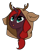 Size: 1238x1554 | Tagged: safe, alternate version, artist:ohneechan, oc, oc only, pony, unicorn, braid, christmas, cute, fake antlers, fake ears, female, freckles, green eyes, hairband, holiday, hood, horn, looking up, profile picture, simple background, solo, transparent background, unicorn oc